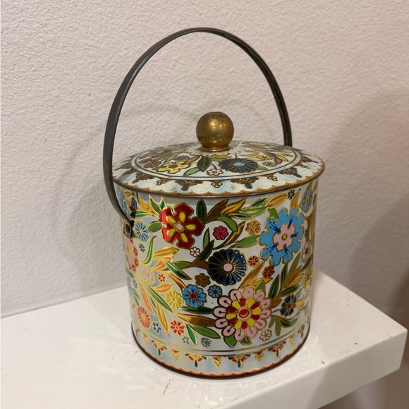 Daher Other - Vintage Daher Floral Tin Container England Metal Ice Bucket Style